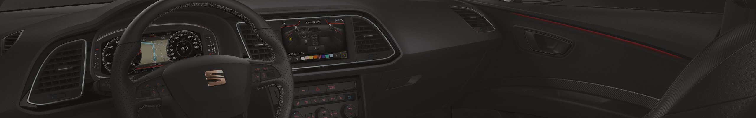 SEAT car digital cockpit interior view