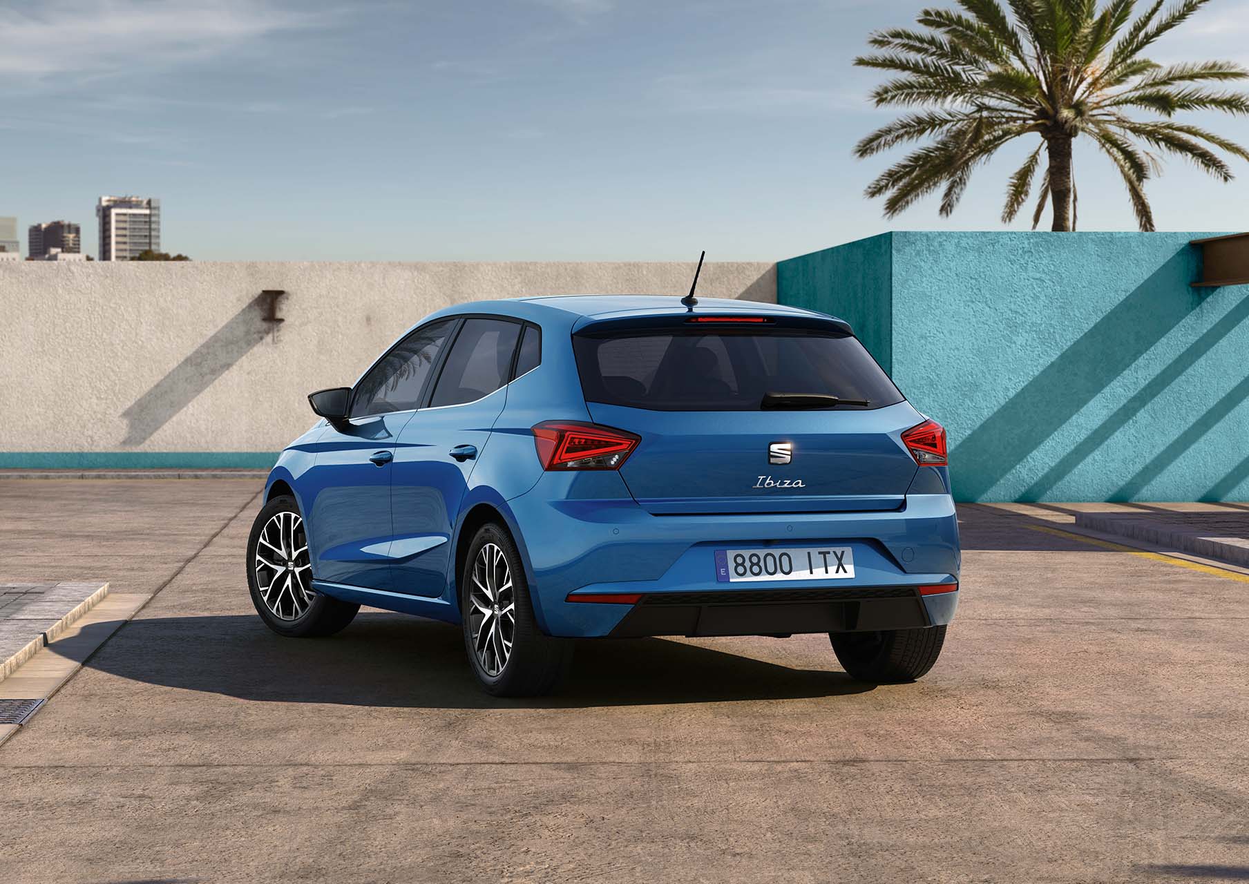 seat ibiza xcellence colour sapphire blue rear view