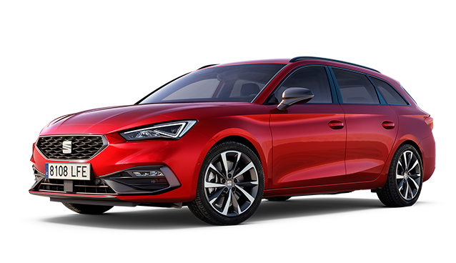 seat leon sportstourer fr trim desire red colour with machined alloy wheels