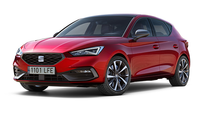 seat leon 5d fr trim desire red colour with machined alloy wheels 