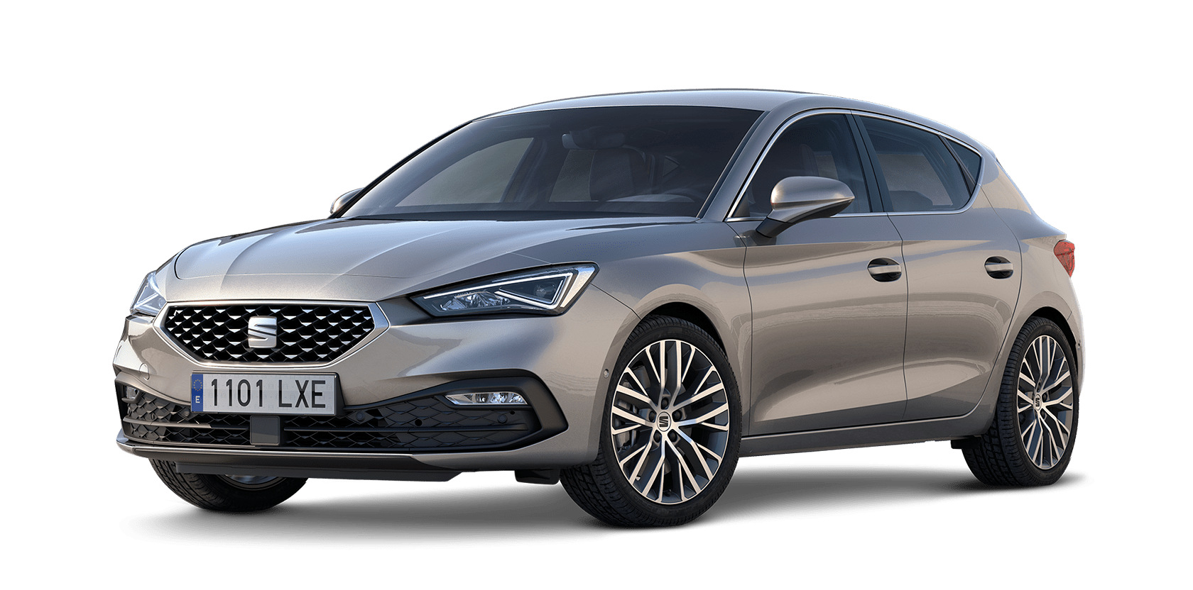 seat leon 5d xcellence plus trim urban silver colour with machined alloy wheels 