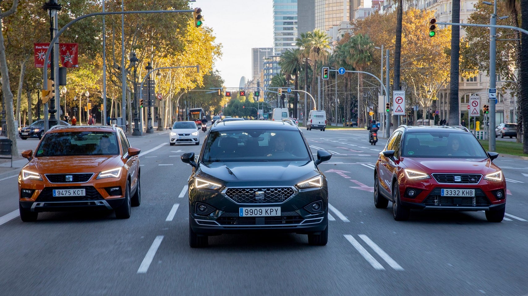 SEAT car range driving around the city