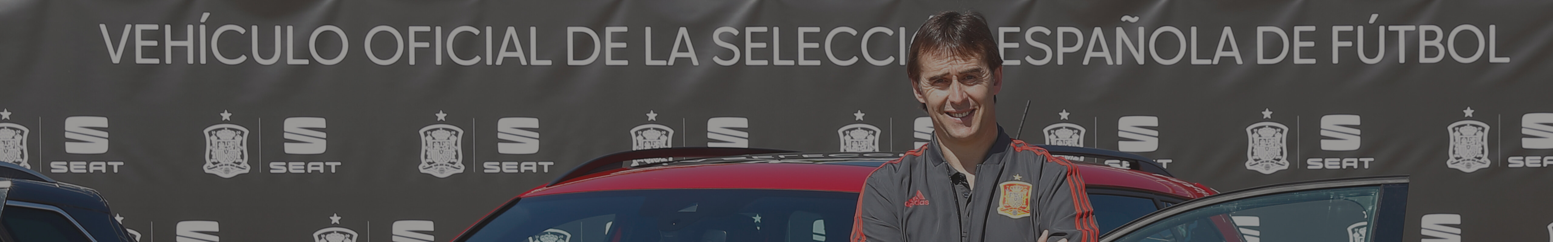Lopetegui national Spanish team trainer posing with a SEAT Ateca - SEAT Sponsors Spanish National Football Team